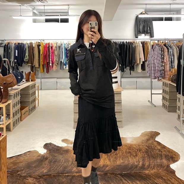 COMME DES GARCONS tricot unbalance skirt