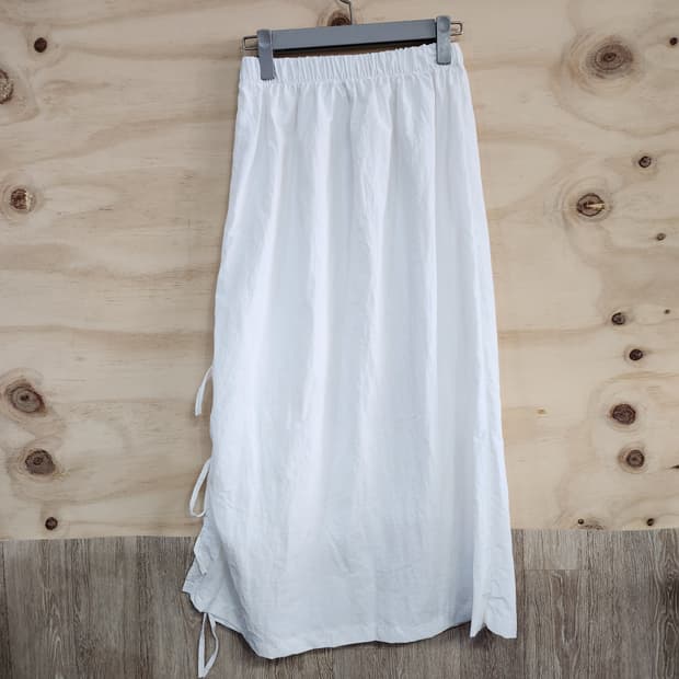 538) 끈 포인트 밴딩 롱 스커트