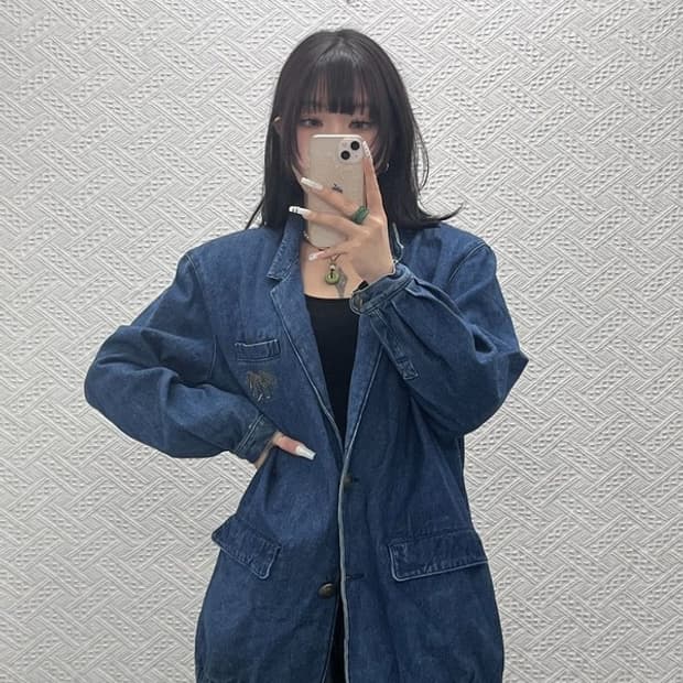 에벡스 바이 크리지아 캐주얼 시크 오버핏 데님자켓 42 C10832