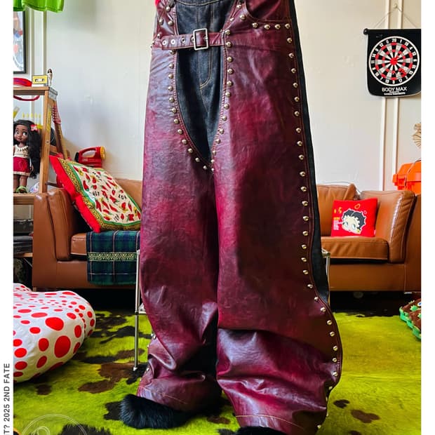 STArT EXCEED END Leather Studs Denim