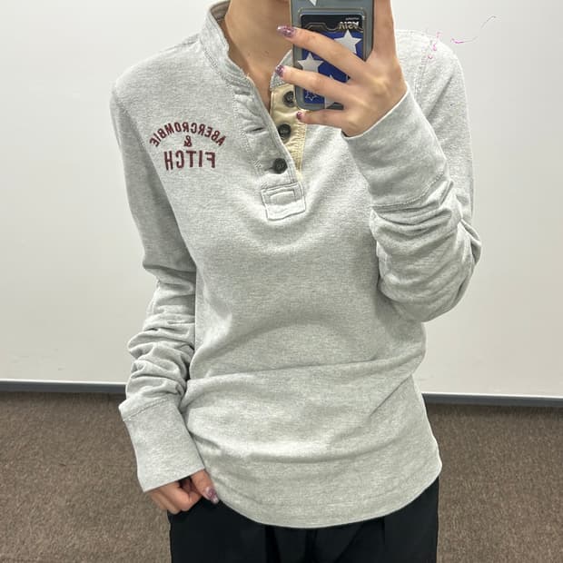 Abercrombie 아베크롬비 그레이 헨리넥 롱슬리브
