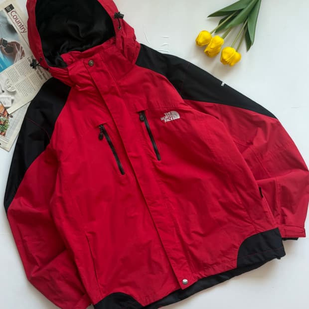 노스페이스 고어텍스 레드 바람막이