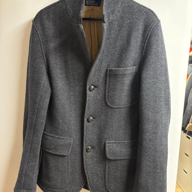 [M] 폴로 랄프로렌 울 헤링본 코트 차콜