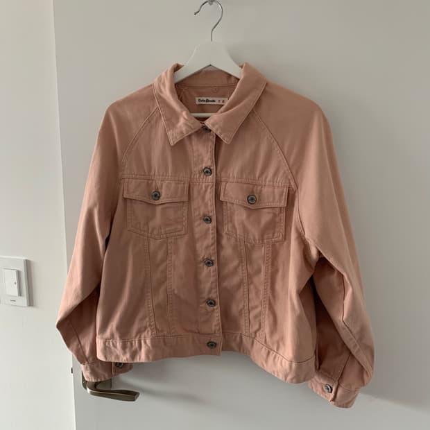 핑크 데님 자켓