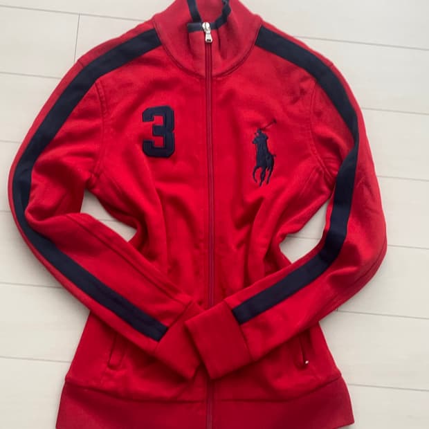 폴로 빅포니 슬림핏 집업 레드