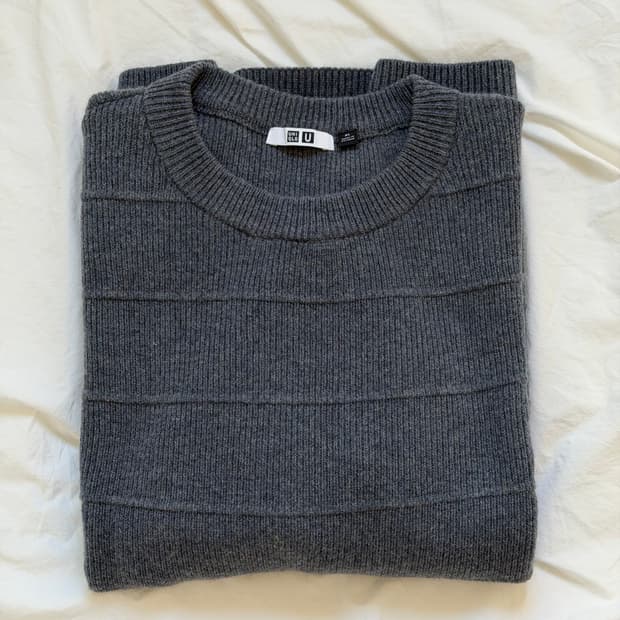유니클로U 램스울 크루넥 스웨터 그레이 XL