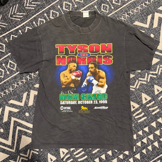 [MGM 공식] 90s 오리지널 마이크 타이슨 vs 노리스 빈티지 티셔츠