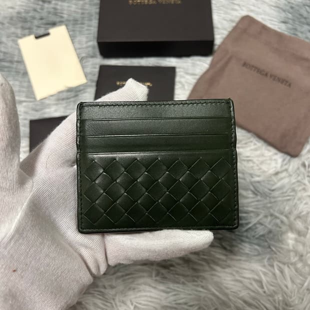 [당일발송] 보테가베네타 인트레치아토 카드지갑 딥 그린