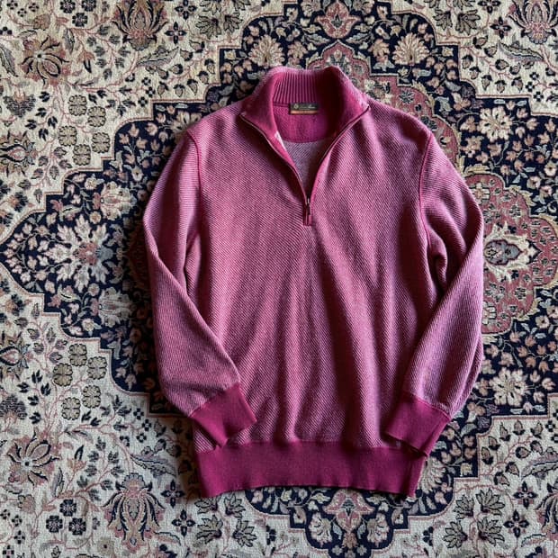 로로피아나 짚업 니트 100