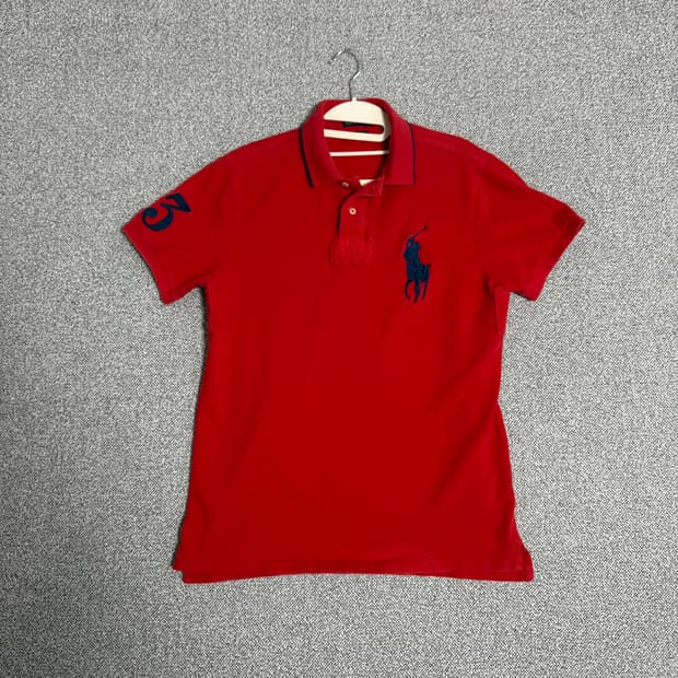 폴로 랄프로렌 빅포니 반팔 카라티 레드 M