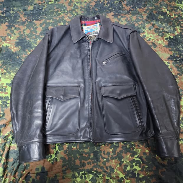 Aero Leather 디럭스 하프벨트 말가죽 자켓