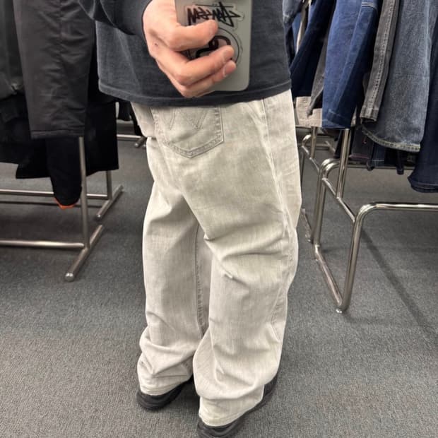 랭글러 빈티지 w3444 그레이 데님팬츠