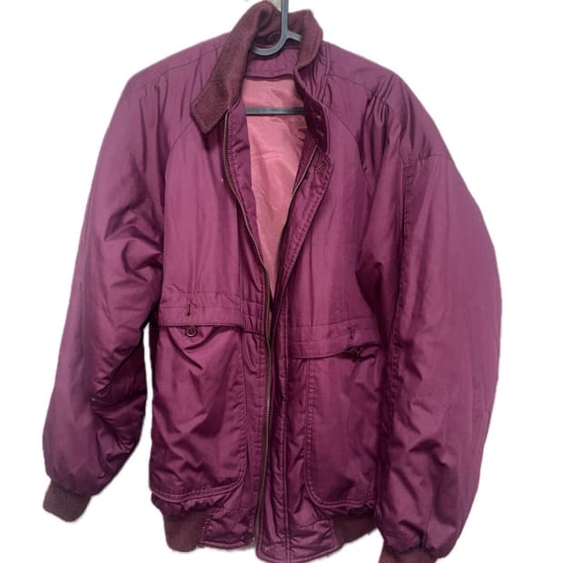 자주색 빈티지 점퍼 봄버 자켓