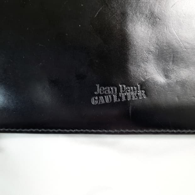 장폴고티에 레더 로고 지갑