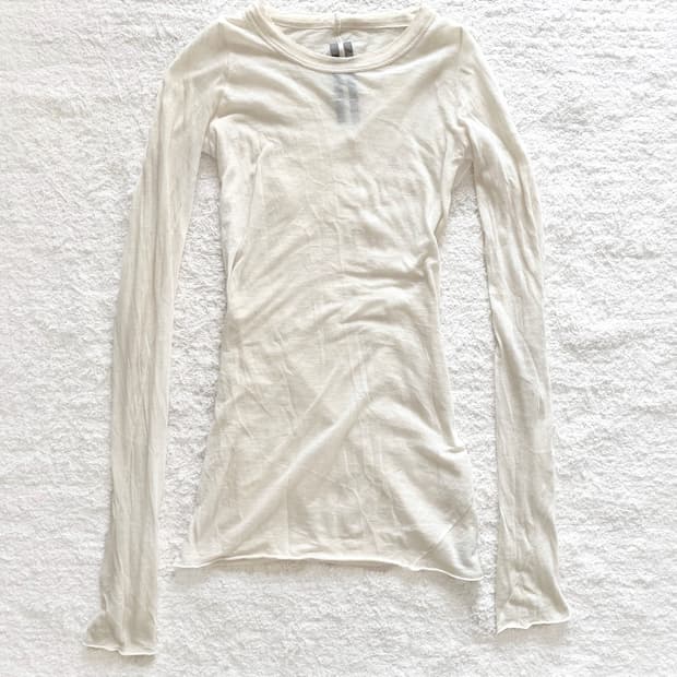 로우 엣지 코튼 롱슬리브 탑