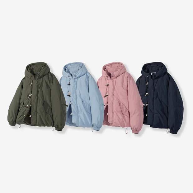 코드그라피 더플 후드 패딩(핑크, 카키)