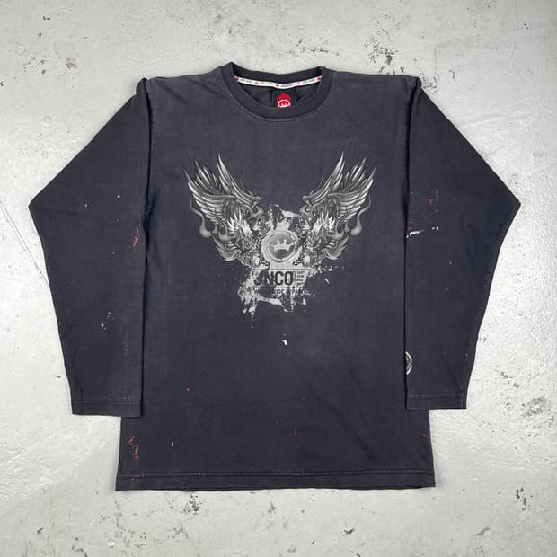 JNCO 플레임 그래픽 긴팔티
