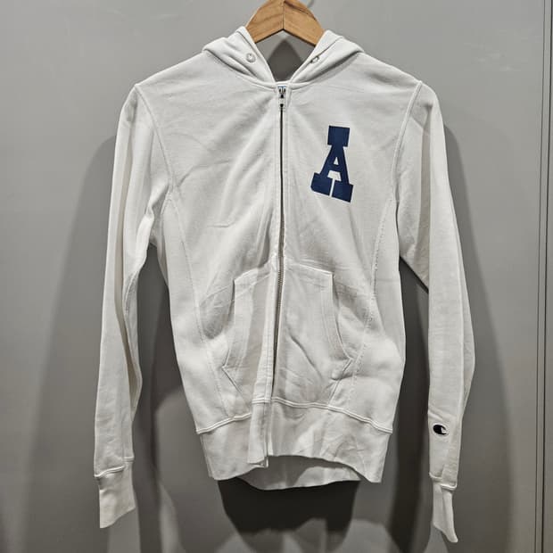 챔피온 리버스 위브 후드집업 흰색 S