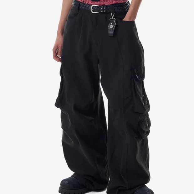 아캄 98 핀턱 콘트라스트 카고 팬츠