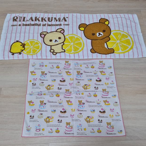 빈티지 고전 산엑스 리락쿠마 손수건 타올 일괄판매