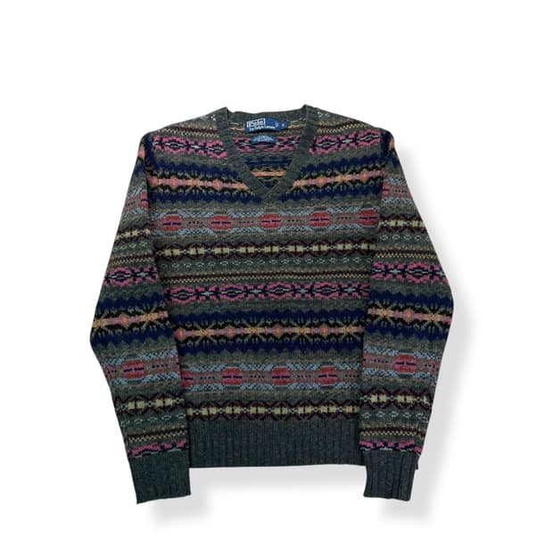 95 폴로 랄프로렌 페어아일 알파카 울 브이넥 니트