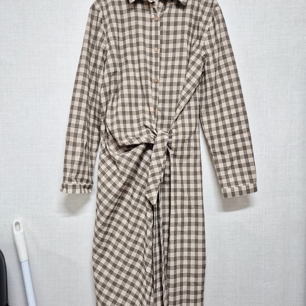 체크 롱 원피스