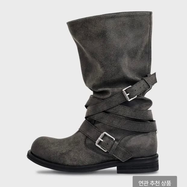 네거티브쓰리 Slouchy Long Strap Boots 그레이 구해요