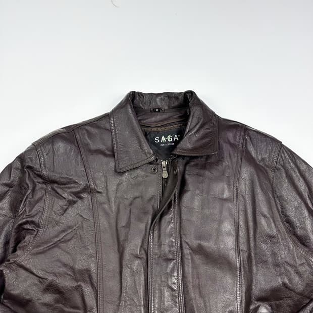 VTG 빈티지 브라운 블루종 가죽자켓 (M)