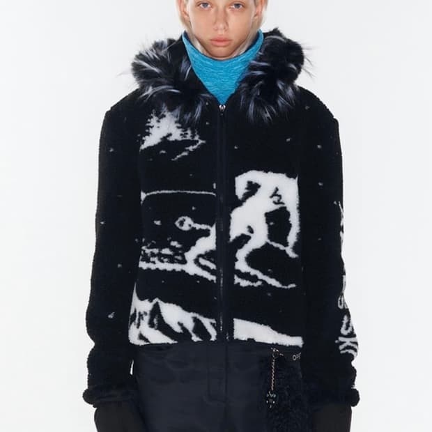 SKIING FLEECE HOODIE JACKET BLACK