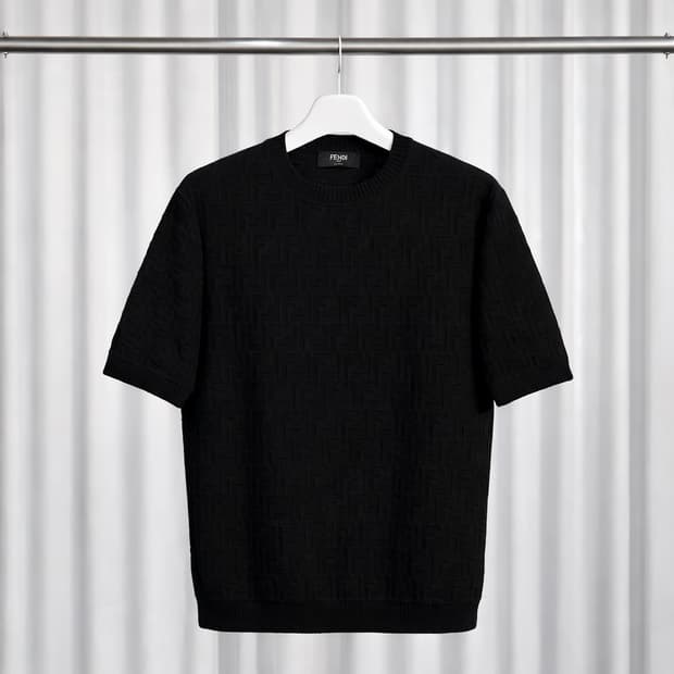 (54) 펜디 26SS FF 로고 올오버 크루넥 반팔 니트