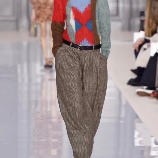 Chloe stripe wool trouser pants