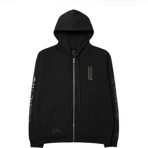 크롬하츠 버티컬 1988 플리스 집업 후드 블랙