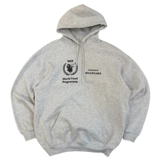 발렌시아가 WFP 후드티 그레이