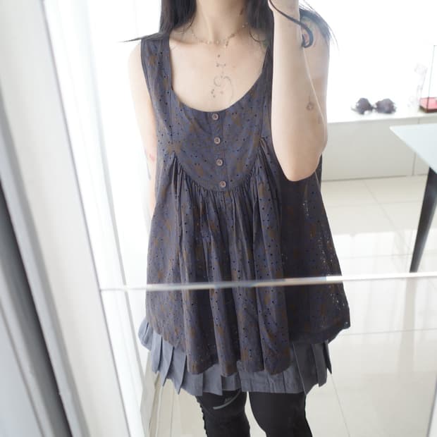 Ghost eyelet sleeveless