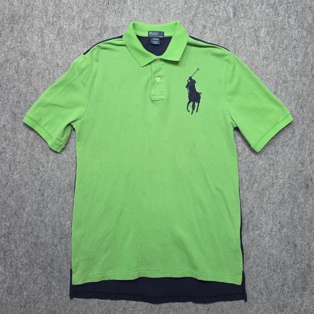폴로 랄프로렌 빅로고 컬러블록 투컬러 PK 카라 반팔티 보이즈 XL