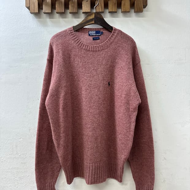 POLO Ralph Lauren 포니 로고 자수 울 100% 크루넥 니트