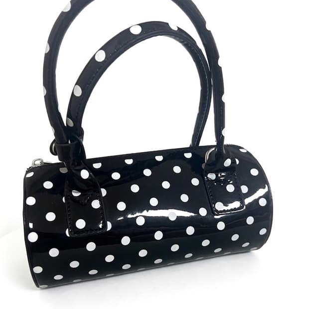 빈티지 도트 블랙 핸드백 숄더백