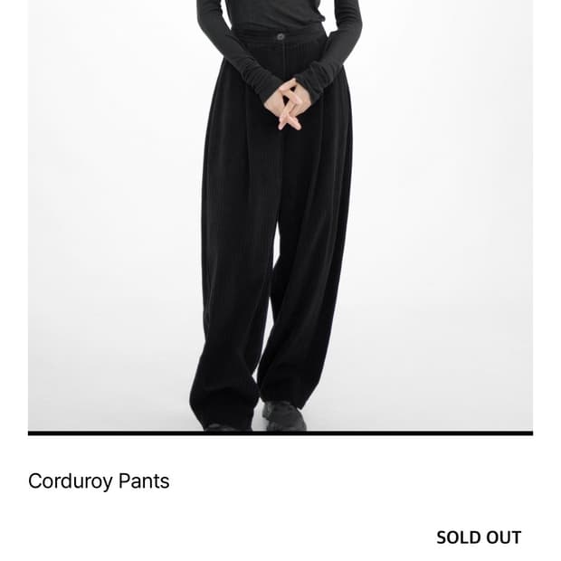 유노이아 코듀로이 팬츠 블랙 