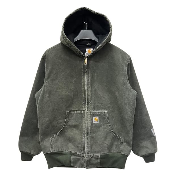 칼하트 우먼 WJ130 MOS 모스그린 덕 액티브 후드 자켓 M