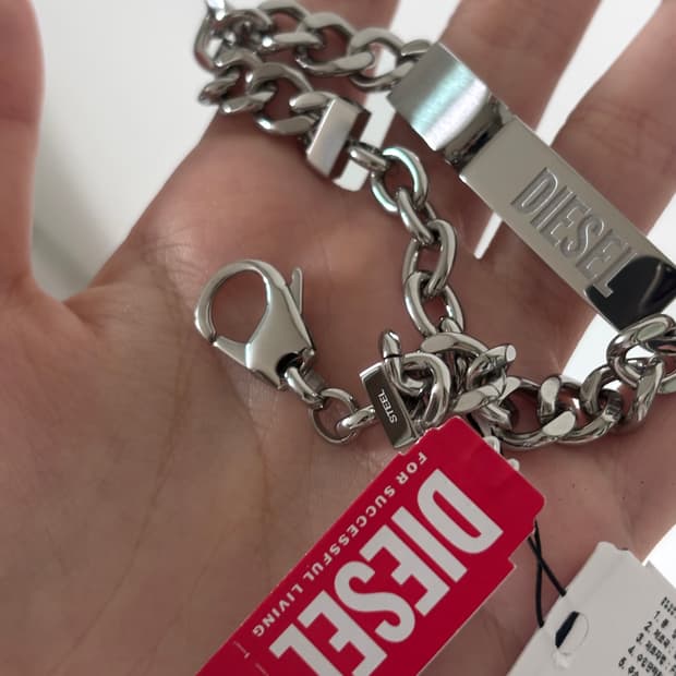 Diesel Dx0966 Logo ID Tag Bracelet Silve
