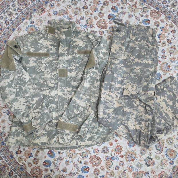 미군 usa 군복 자켓 ACU 전투복 상의 하의 세트 밀리터리 카모 S