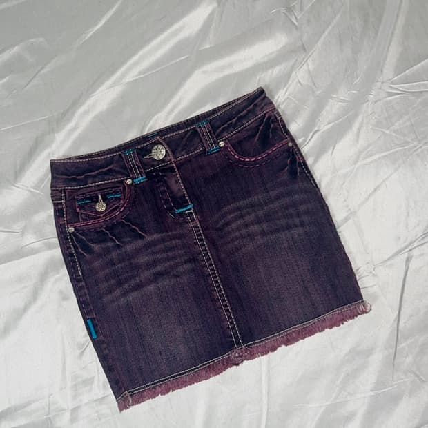 ✨vintage purple punk skirt 워싱 goth y2k✨