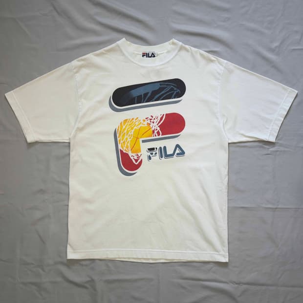 90s FILA 휠라 프린팅 반팔 티셔츠 USA
