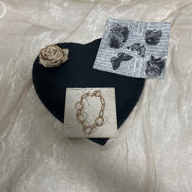 빈티지 메탈 링크 OT고리 팔찌