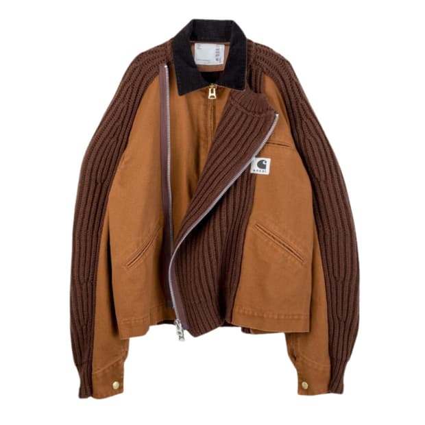 사카이 칼하트 덕 울 니트 블루종 25fw