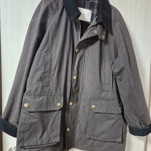 (25년) 던스트 왁스 코튼 헌팅자켓블랙 라지