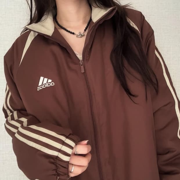 아디다스 90s 브라운 패딩 자켓
