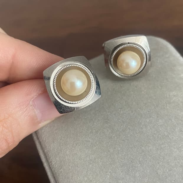 빈티지 악세서리 진주 커프링크스