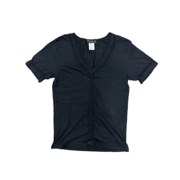 Number (N)ine 뜨개 반팔 티셔츠 블랙