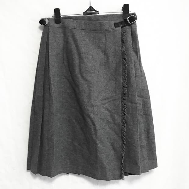 빈티지 니혼진 너드 버클 플리츠 랩 스커트